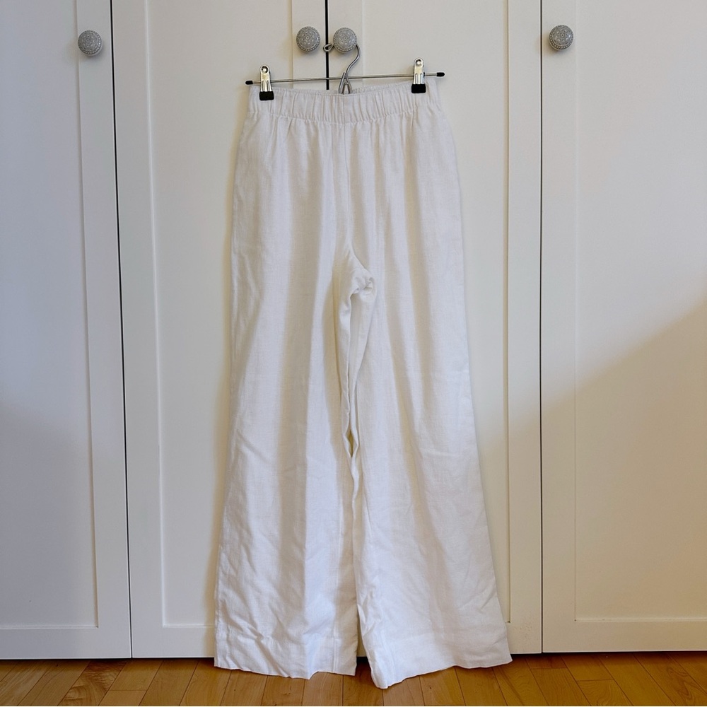 NWOT Abercrombie Pull-On Linen Blend Pants - Size XS - White
